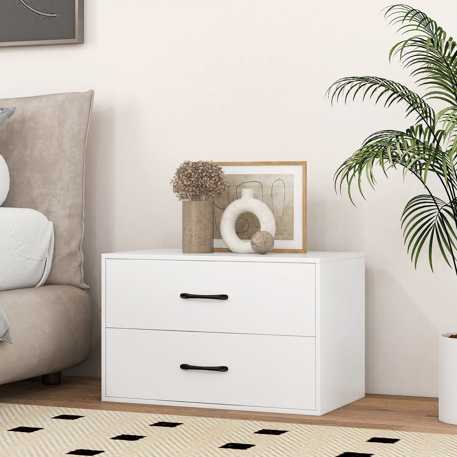 Wooden File Lateral File Cabinet With Two Drawers