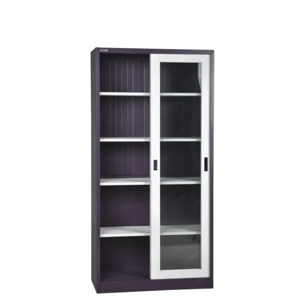 Steel Sliding Glass Door Cabinet – Modern Metal Office Storage Solution - Image 4