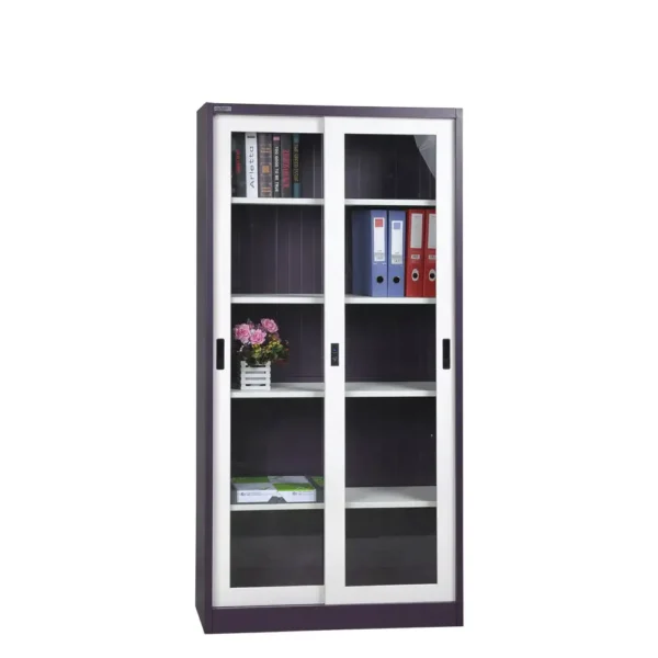 Steel Sliding Glass Door Cabinet – Modern Metal Office Storage Solution - Image 5