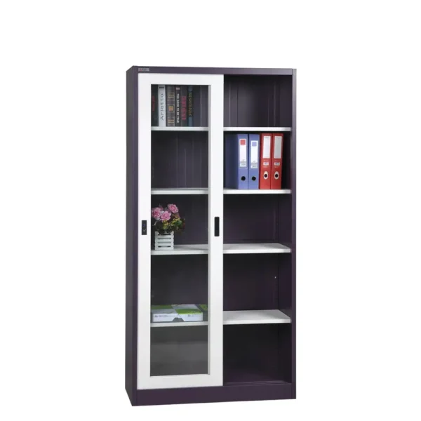 Steel Sliding Glass Door Cabinet – Modern Metal Office Storage Solution - Image 6