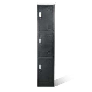 Black 3 Tiers Steel Locker