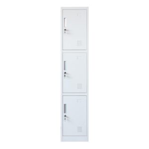 White 3 Tiers Steel Locker