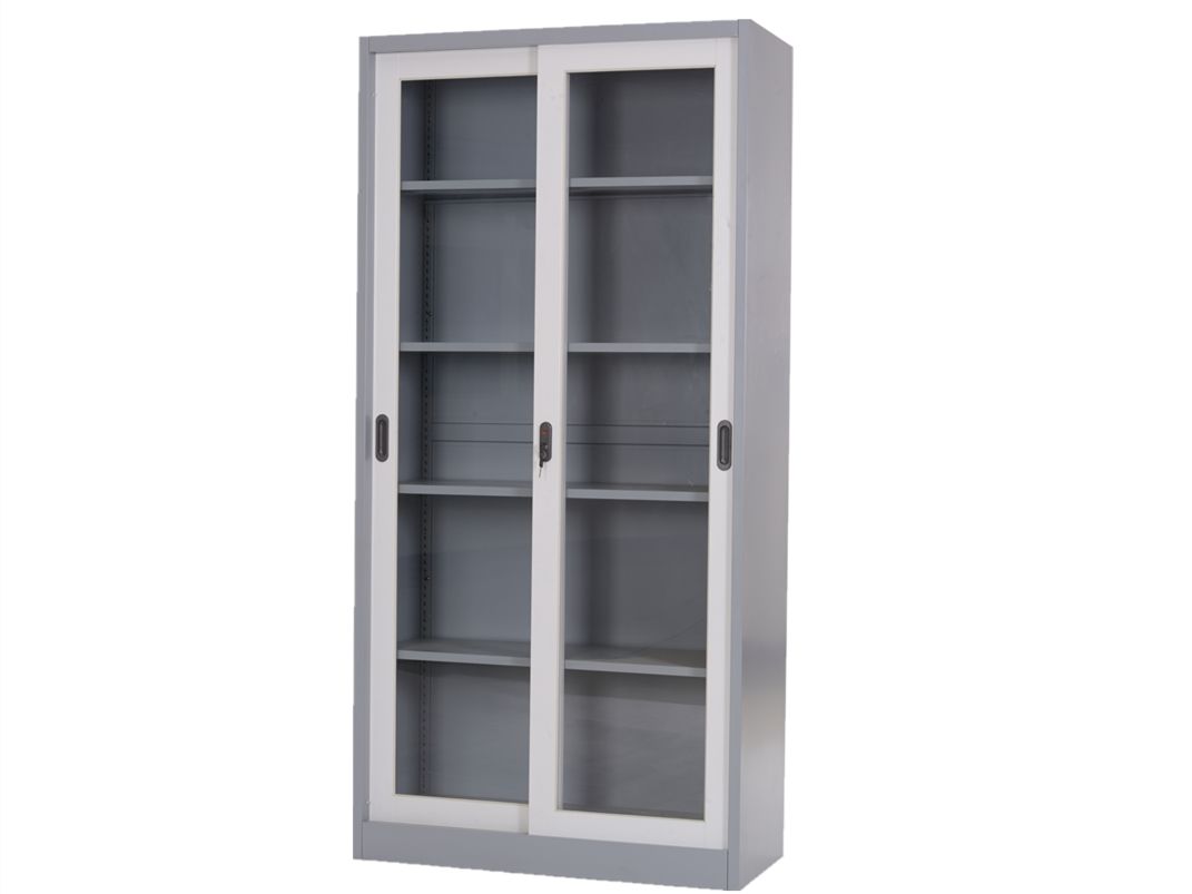 Glass Sliding Door Metal Storage File Cabinet - Image 2