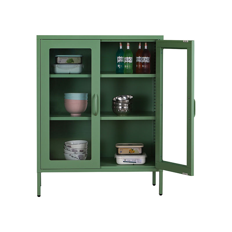 Home Glass Door Cabinet Green