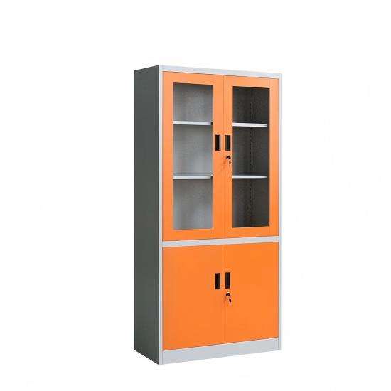 Metal Storage Cabinet with Glass Doors