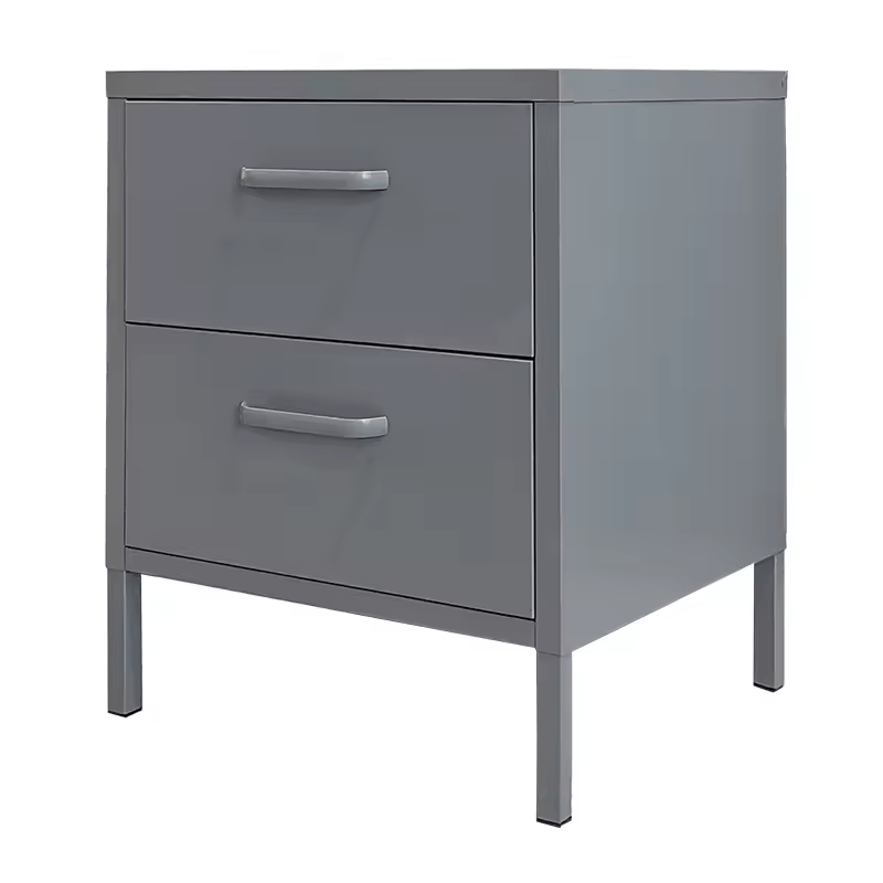 Steel 2 Drawers Bedside Cabinet