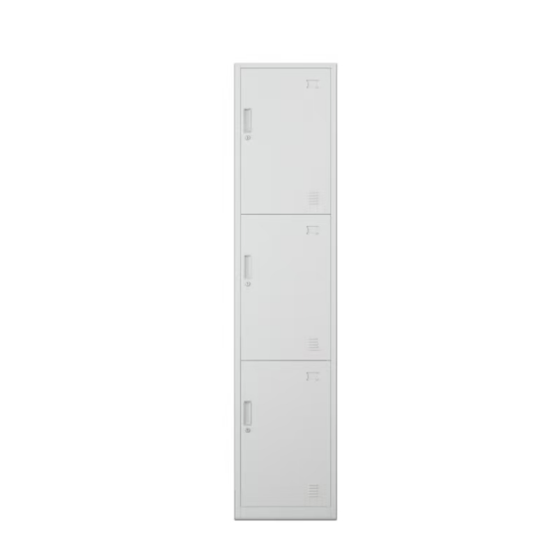 White 3 Tiers Steel Locker