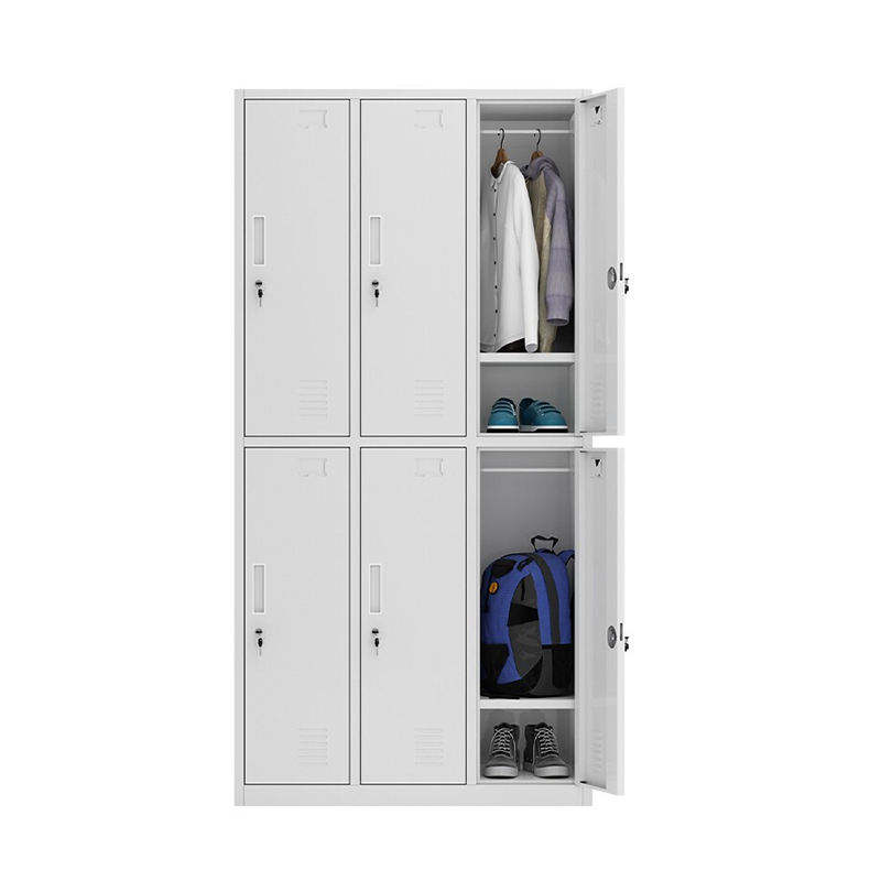 6 Door Employee Locker White